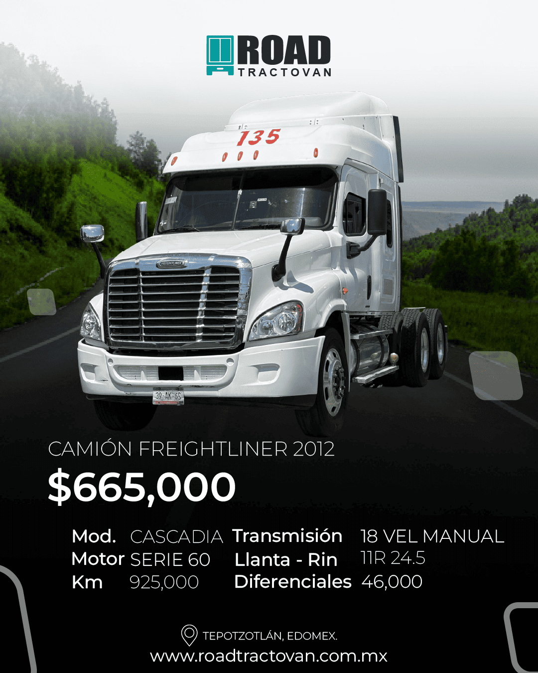 CAMIÓN FREIGHTLINER CASCADIA 2012 #135