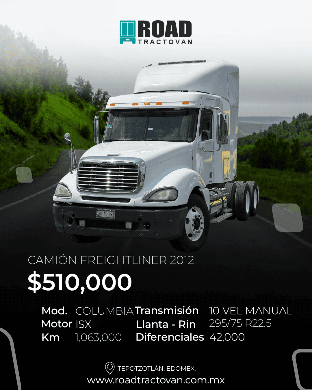 CAMIÓN FREIGHTLINER COLUMBIA 2012 #208